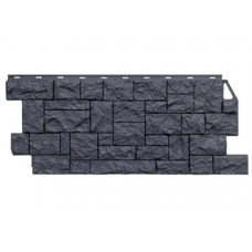 Фасадные панели (цокольный сайдинг) коллекция камень дикий - Асфальт