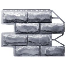 Фасадные панели (цокольный сайдинг) Блок - Светло-серый от производителя  Fineber по цене 445 р