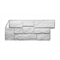 Фасадные панели (цокольный сайдинг) коллекция Камень Крупный - Мелованный белый