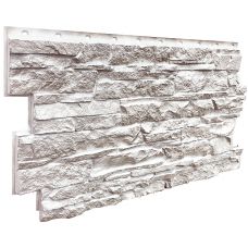 Фасадные панели (цокольный сайдинг) коллекция Скала - Мелованный белый