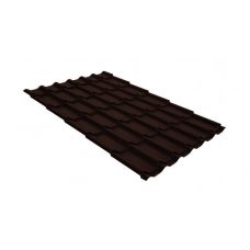 Металлочерепица классик GL 0,5 GreenCoat Pural RR 887 шоколадно-коричневый (RAL 8017 шоколад) от производителя  Grand Line по цене 1 143 р