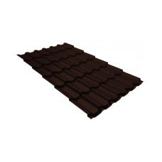 Металлочерепица квинта плюс 0,5 GreenCoat Pural RR 887 шоколадно-коричневый (RAL 8017 шоколад) от производителя  Grand Line по цене 1 189 р