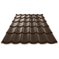 Металлочерепица Norman полиэстер 0,5 сталь RR32 Тёмно-коричневый