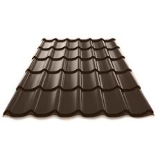 Металлочерепица Norman полиэстер 0,5 сталь RR32 Тёмно-коричневый от производителя  МеталлПрофиль по цене 647 р