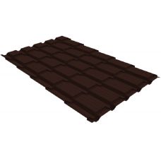 Металлочерепица квадро профи 0,5 Quarzit RAL 8017 шоколад от производителя  Grand Line по цене 1 124 р