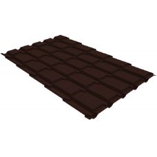 Металлочерепица квадро профи 0,5 Velur RAL 8017 шоколад от производителя  Grand Line по цене 1 006 р