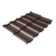 Металлочерепица модульная квинта Uno c 3D резом 0,5 GreenСoat Pural RR 887 шоколадно-коричневый (RAL 8017 шоколад)