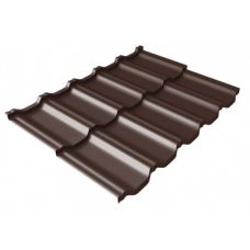 Металлочерепица модульная квинта Uno c 3D резом 0,5 Satin Мatt RAL 8017 шоколад от производителя  Grand Line по цене 891 р