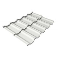 Металлочерепица модульная квинта Uno c 3D резом 0,5 Satin RAL 9003 сигнальный белый