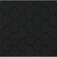 Гибкая черепица Шестигранник Чёрный