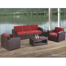 Уличный диваны и кресла Rattan Premium 5 Венге. Подушки оранжевые